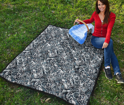Abstract Nautical Anchor Pattern Print Quilt