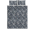 Abstract Nautical Anchor Pattern Print Quilt Bed Set