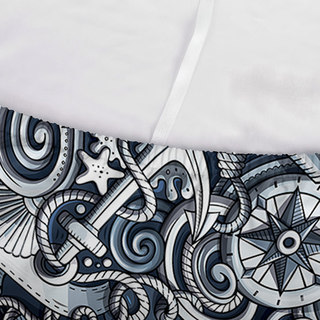 Abstract Nautical Anchor Pattern Print Sofa Cover