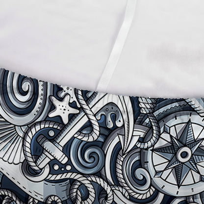 Abstract Nautical Anchor Pattern Print Sofa Cover