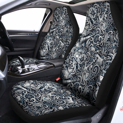 Abstract Nautical Anchor Pattern Print Universal Fit Car Seat Covers
