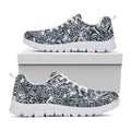Abstract Nautical Anchor Pattern Print White Running Shoes
