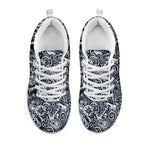 Abstract Nautical Anchor Pattern Print White Sneakers