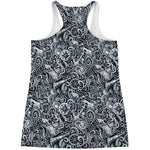 Abstract Nautical Anchor Pattern Print Women's Racerback Tank Top