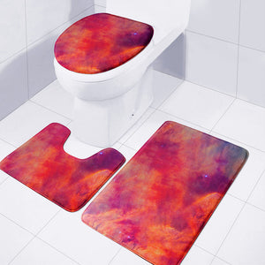 Abstract Nebula Cloud Galaxy Space Print 3 Piece Bath Mat Set