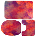 Abstract Nebula Cloud Galaxy Space Print 3 Piece Bath Mat Set