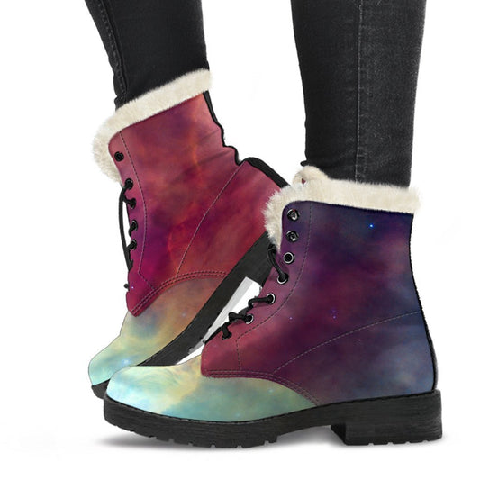 Abstract Nebula Cloud Galaxy Space Print Comfy Boots GearFrost