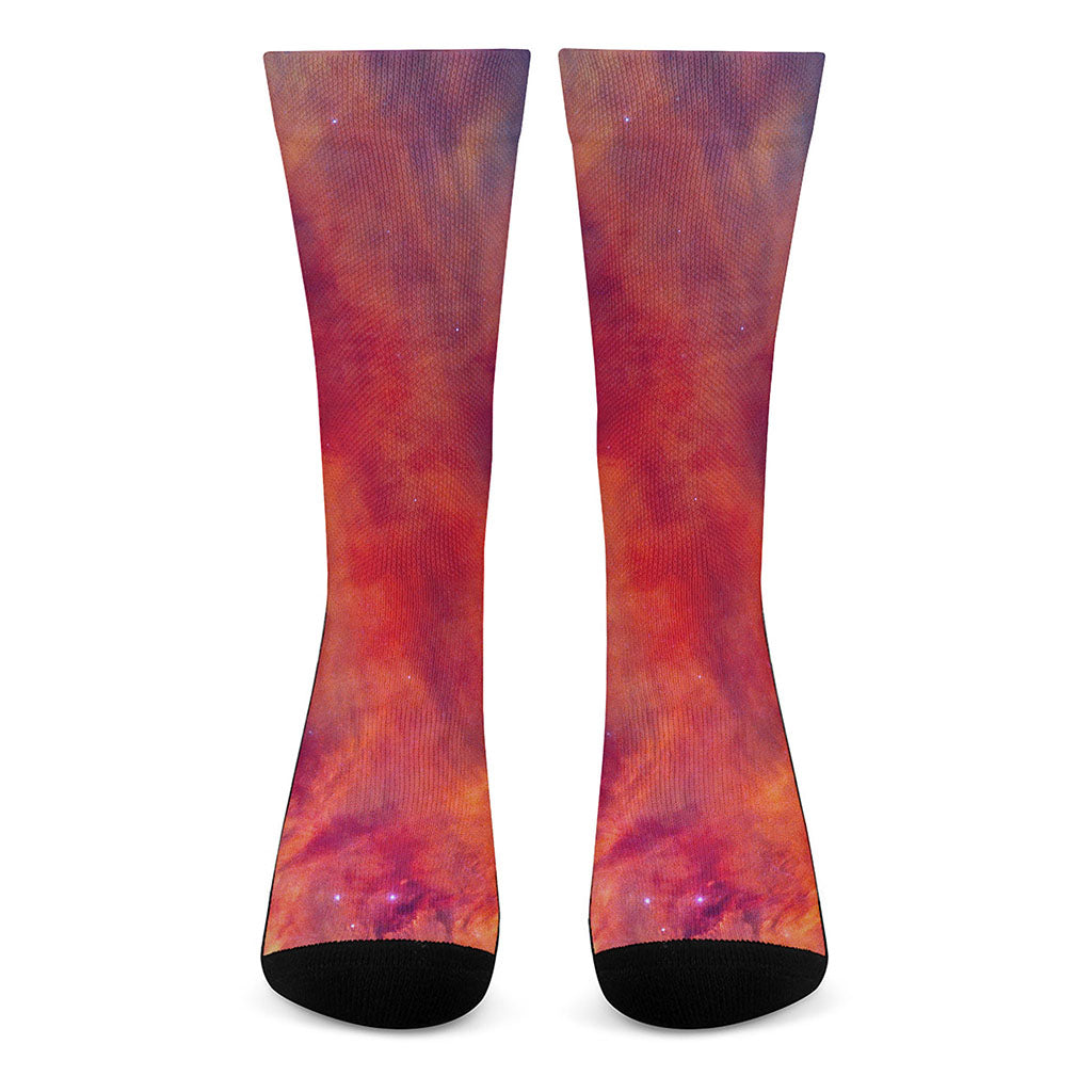 Abstract Nebula Cloud Galaxy Space Print Crew Socks