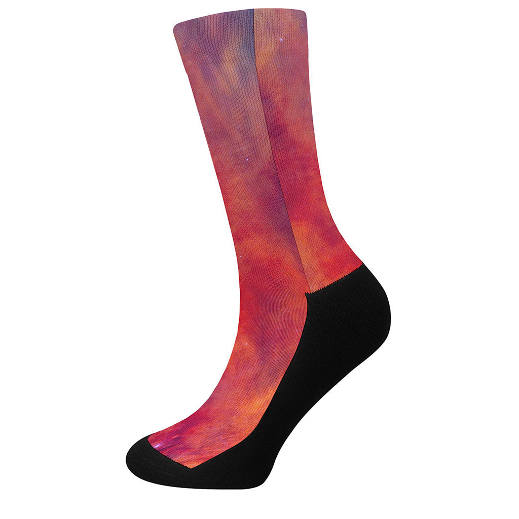 Abstract Nebula Cloud Galaxy Space Print Crew Socks