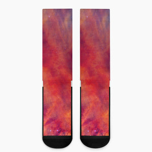 Abstract Nebula Cloud Galaxy Space Print Crew Socks