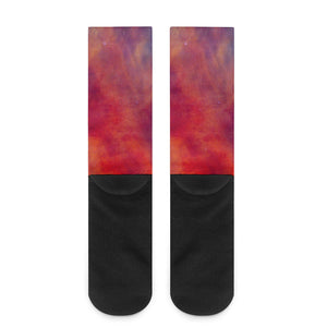 Abstract Nebula Cloud Galaxy Space Print Crew Socks