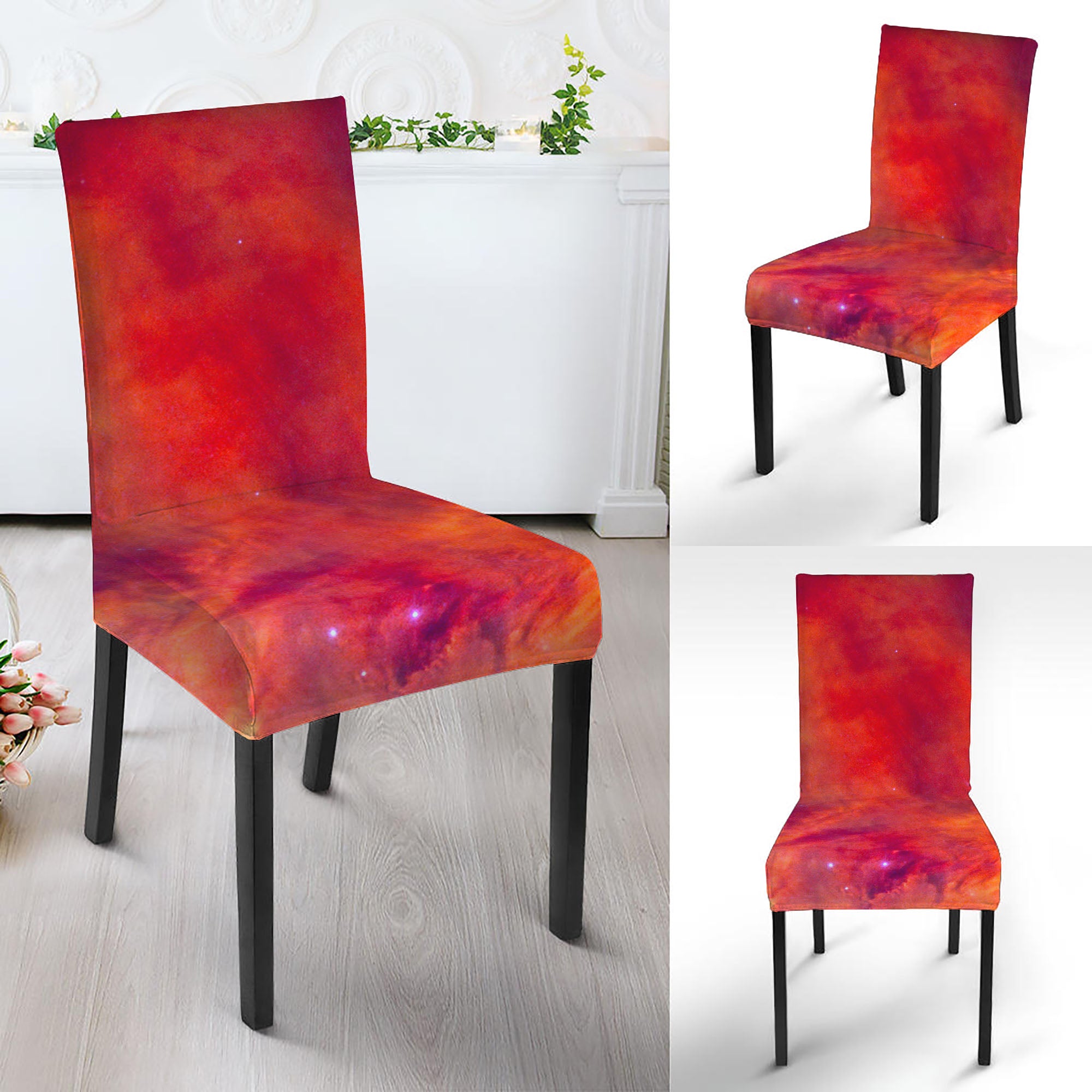 Abstract Nebula Cloud Galaxy Space Print Dining Chair Slipcover