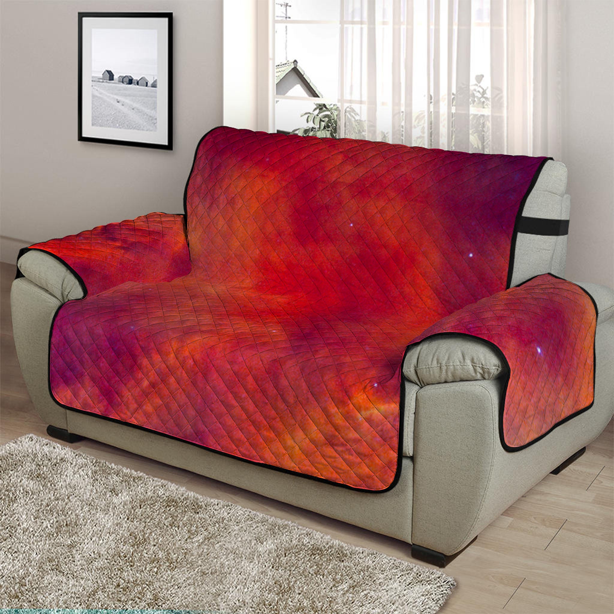 Abstract Nebula Cloud Galaxy Space Print Half Sofa Protector