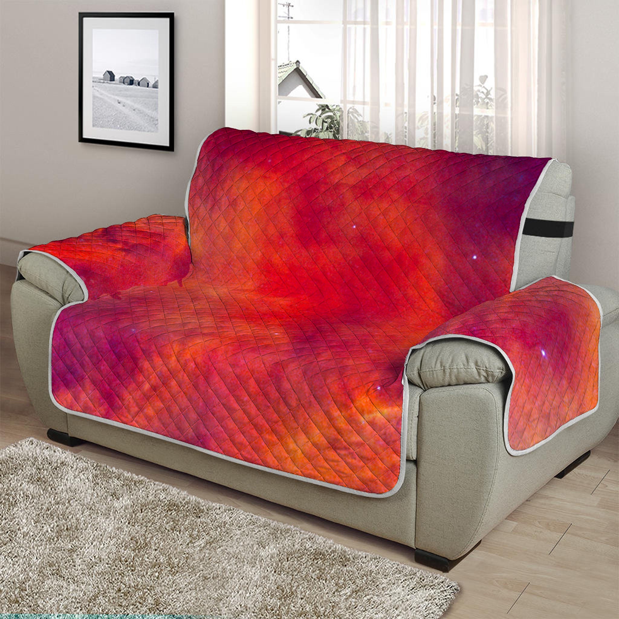 Abstract Nebula Cloud Galaxy Space Print Half Sofa Protector