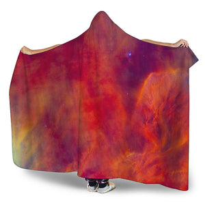 Abstract Nebula Cloud Galaxy Space Print Hooded Blanket