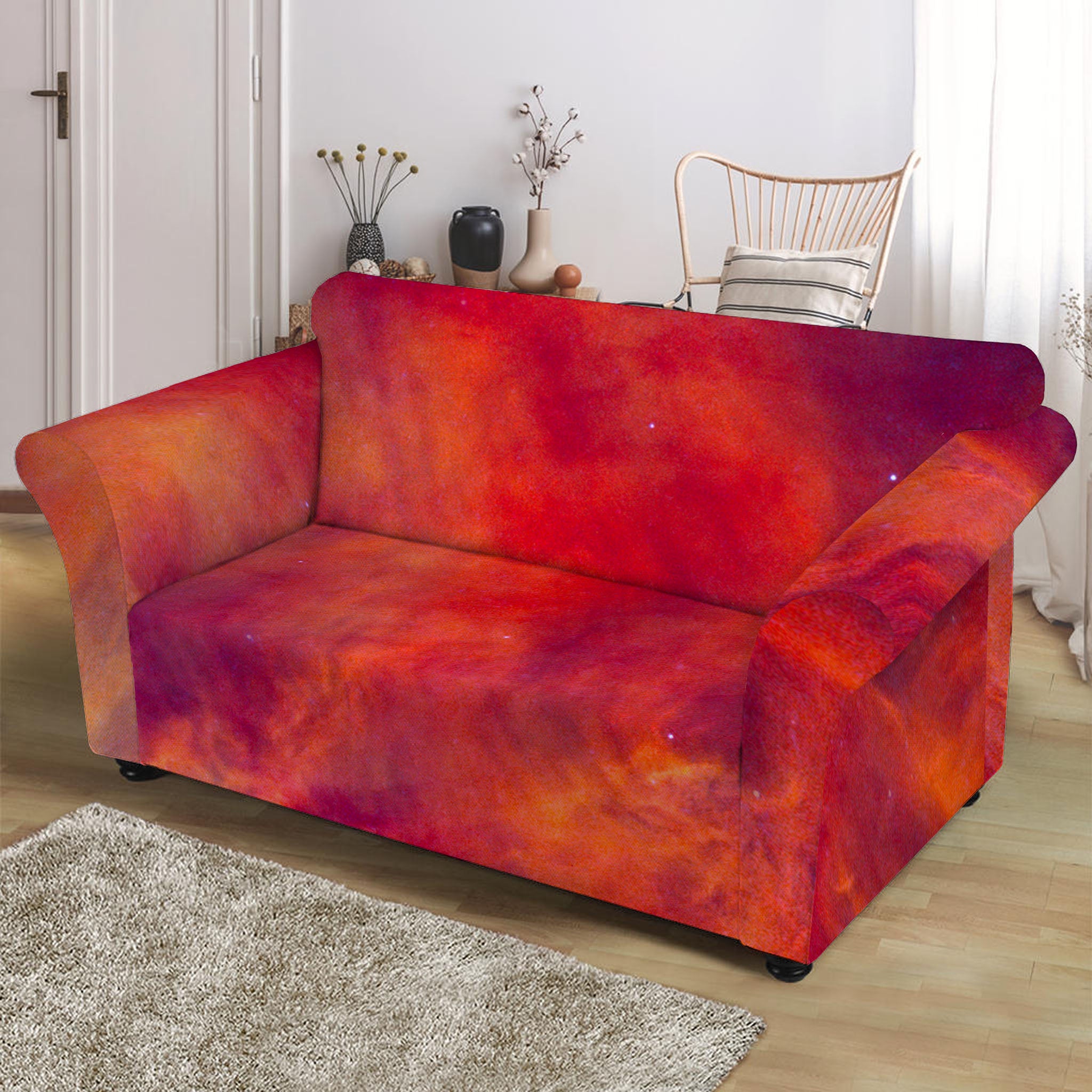 Abstract Nebula Cloud Galaxy Space Print Loveseat Slipcover