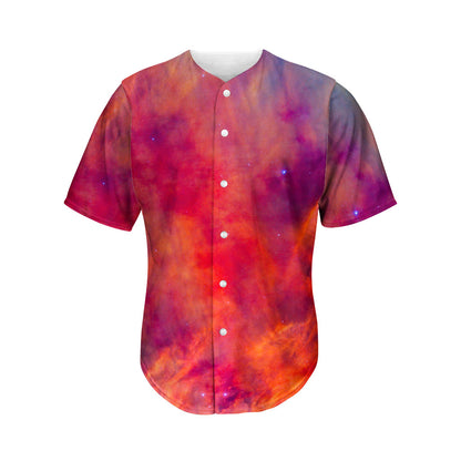 Abstract Nebula Cloud Galaxy Space Print Men's Baseball Jersey