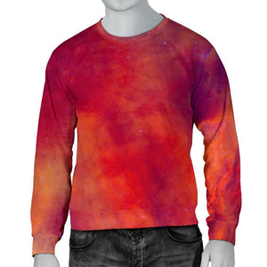 Abstract Nebula Cloud Galaxy Space Print Men's Crewneck Sweatshirt GearFrost