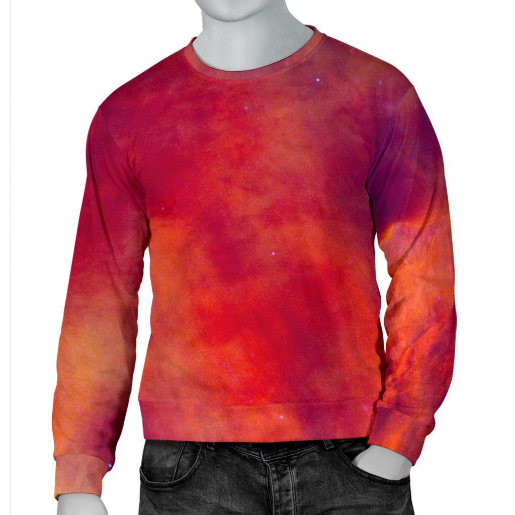 Abstract Nebula Cloud Galaxy Space Print Men's Crewneck Sweatshirt GearFrost
