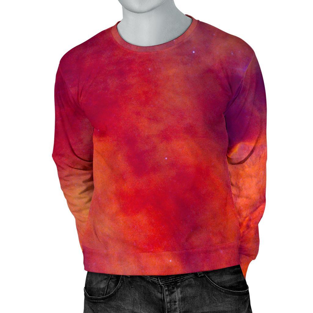 Abstract Nebula Cloud Galaxy Space Print Men's Crewneck Sweatshirt GearFrost