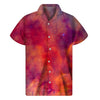 Abstract Nebula Cloud Galaxy Space Print Men's Short Sleeve Shirt