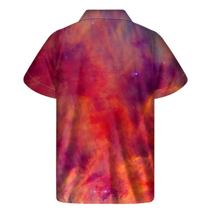 Abstract Nebula Cloud Galaxy Space Print Men's Short Sleeve Shirt