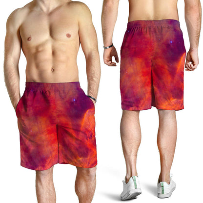 Abstract Nebula Cloud Galaxy Space Print Men's Shorts