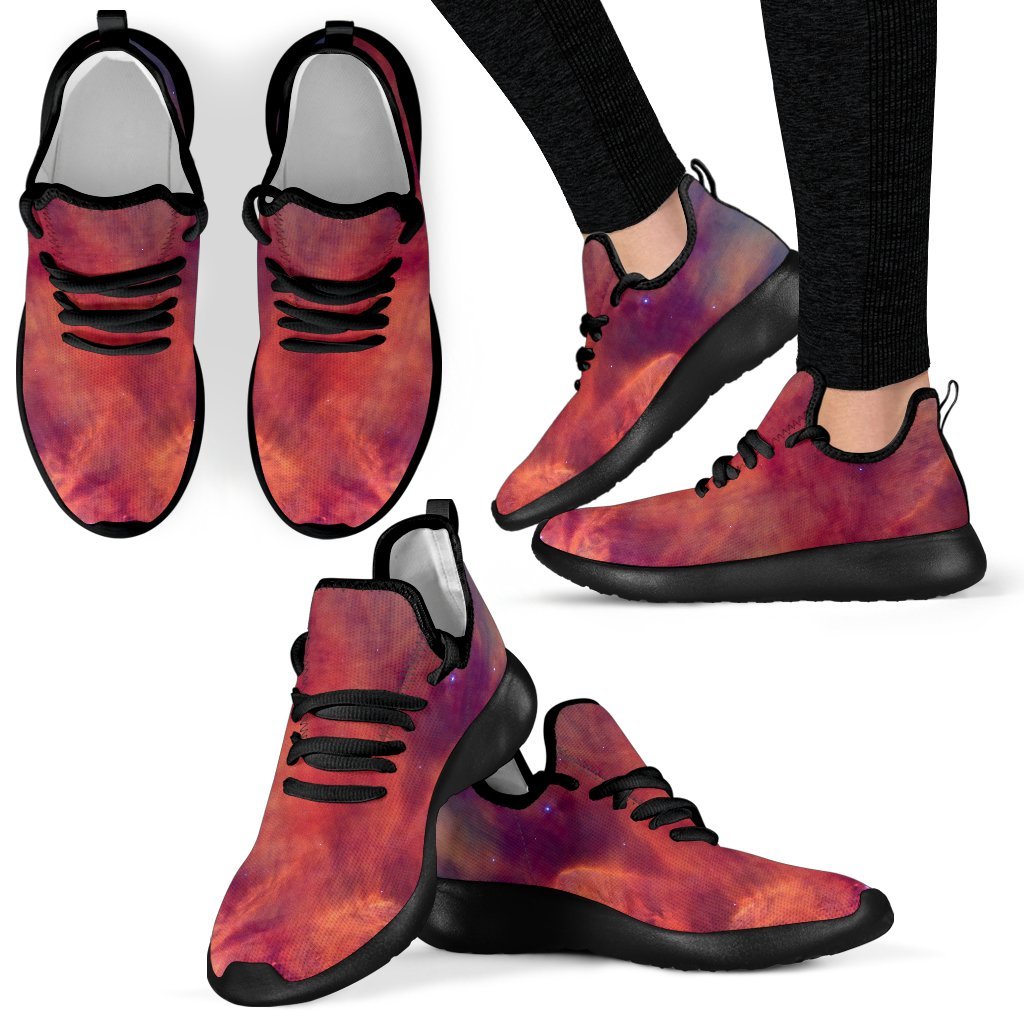 Abstract Nebula Cloud Galaxy Space Print Mesh Knit Shoes GearFrost