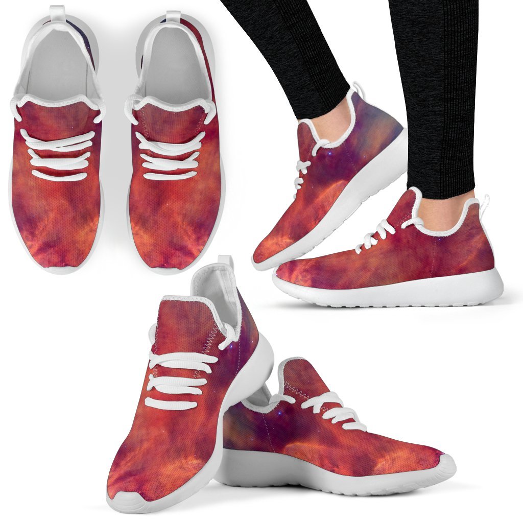 Abstract Nebula Cloud Galaxy Space Print Mesh Knit Shoes GearFrost