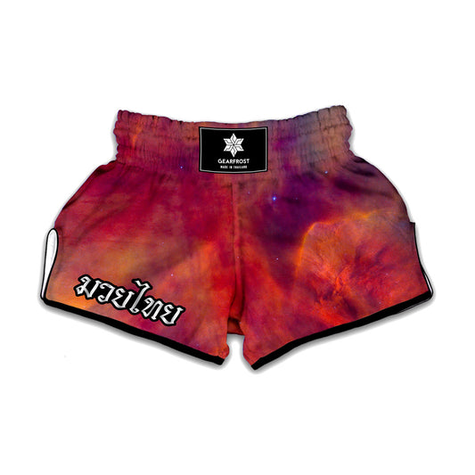 Abstract Nebula Cloud Galaxy Space Print Muay Thai Boxing Shorts