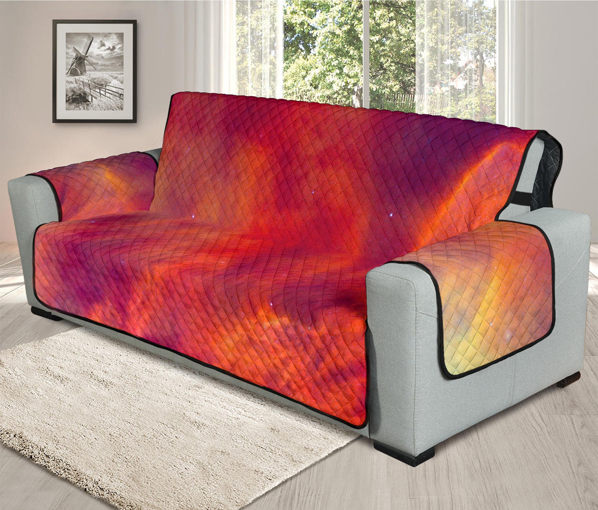 Abstract Nebula Cloud Galaxy Space Print Oversized Sofa Protector