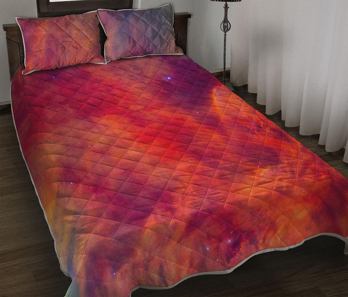 Abstract Nebula Cloud Galaxy Space Print Quilt Bed Set