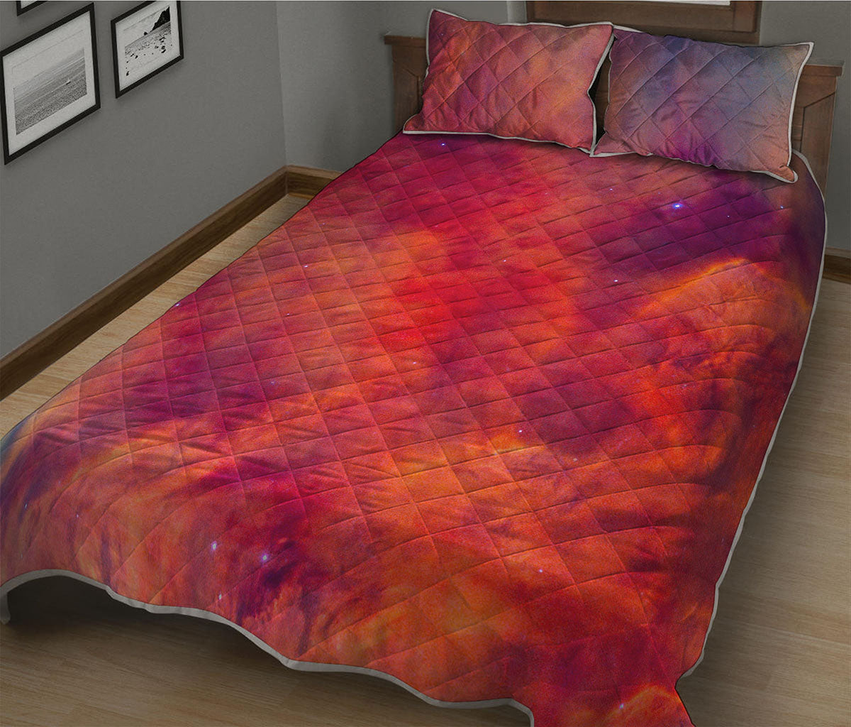 Abstract Nebula Cloud Galaxy Space Print Quilt Bed Set
