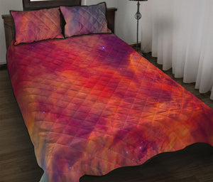 Abstract Nebula Cloud Galaxy Space Print Quilt Bed Set