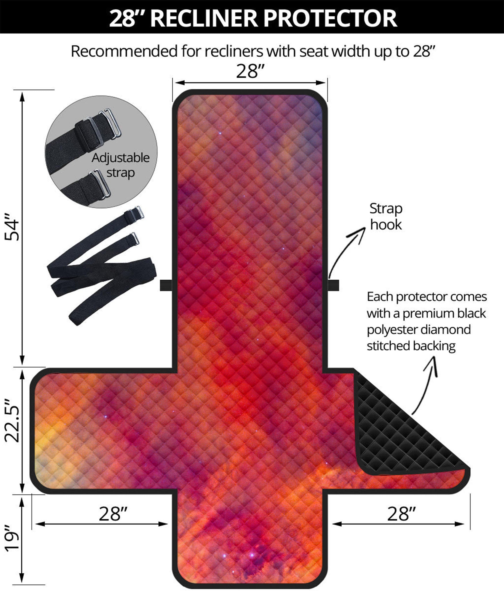 Abstract Nebula Cloud Galaxy Space Print Recliner Protector