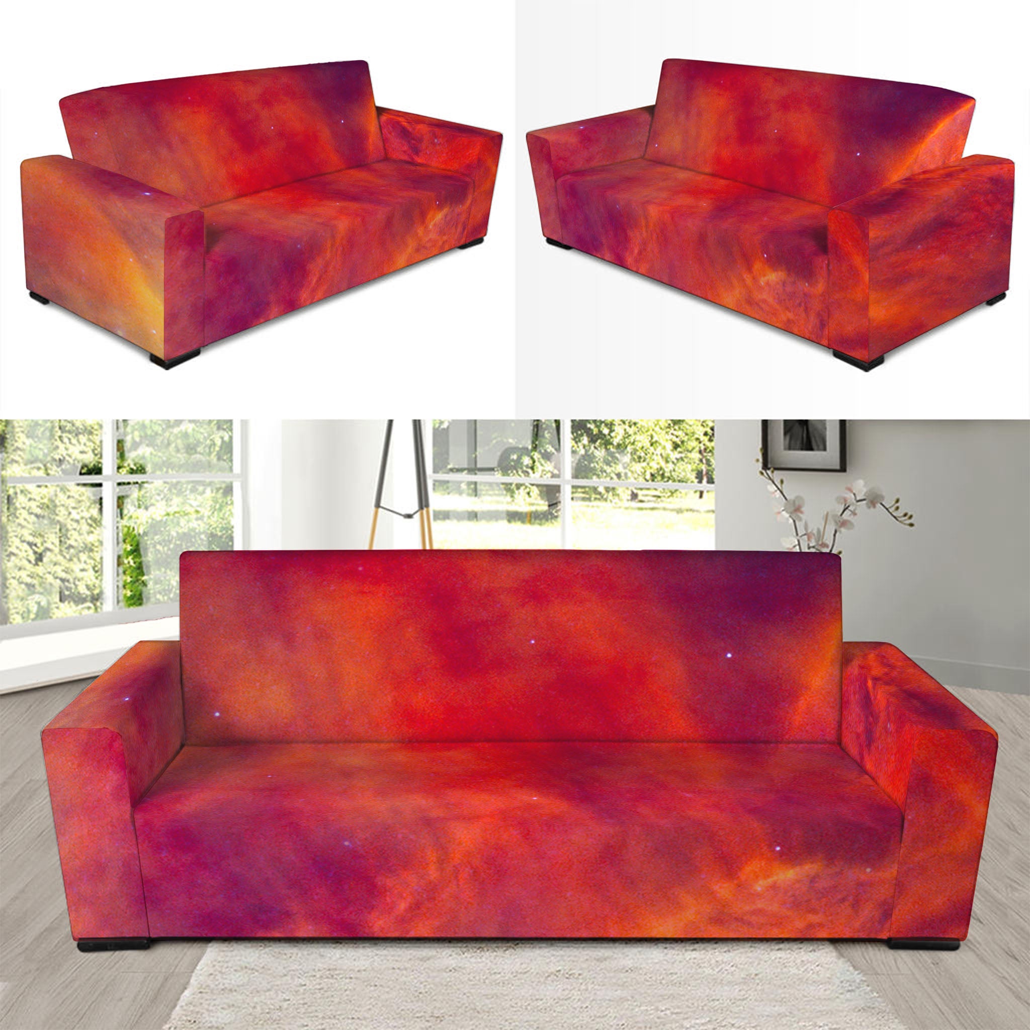 Abstract Nebula Cloud Galaxy Space Print Sofa Slipcover