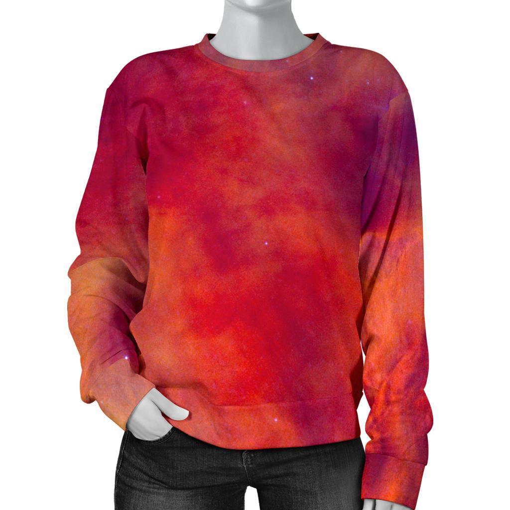 Abstract Nebula Cloud Galaxy Space Print Women's Crewneck Sweatshirt GearFrost