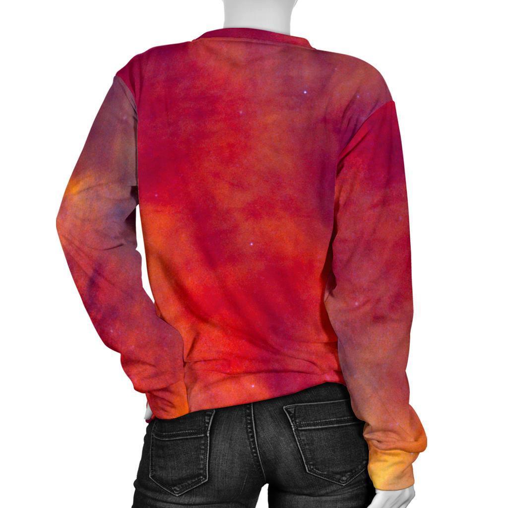 Abstract Nebula Cloud Galaxy Space Print Women's Crewneck Sweatshirt GearFrost