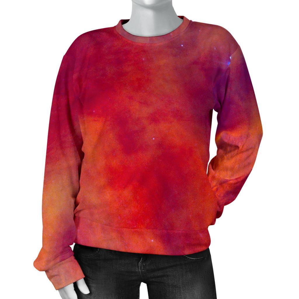 Abstract Nebula Cloud Galaxy Space Print Women's Crewneck Sweatshirt GearFrost