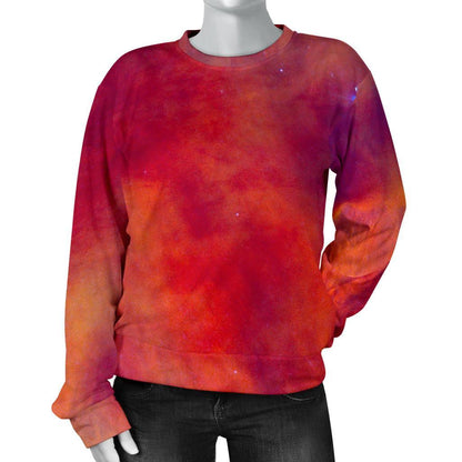 Abstract Nebula Cloud Galaxy Space Print Women's Crewneck Sweatshirt GearFrost