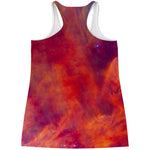 Abstract Nebula Cloud Galaxy Space Print Women's Racerback Tank Top