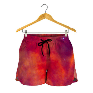 Abstract Nebula Cloud Galaxy Space Print Women's Shorts