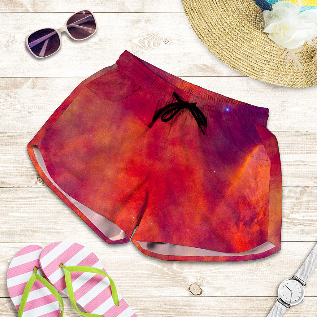 Abstract Nebula Cloud Galaxy Space Print Women's Shorts