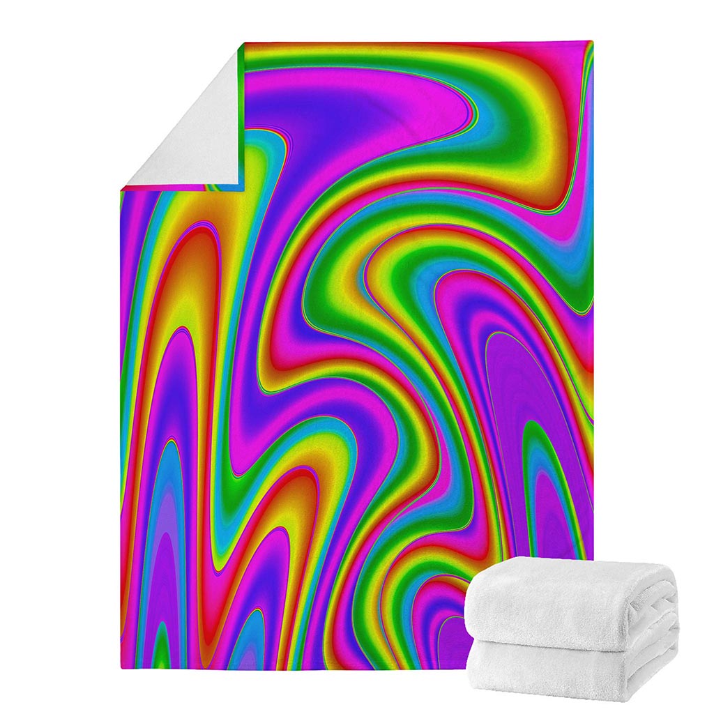 Abstract Neon Trippy Print Blanket