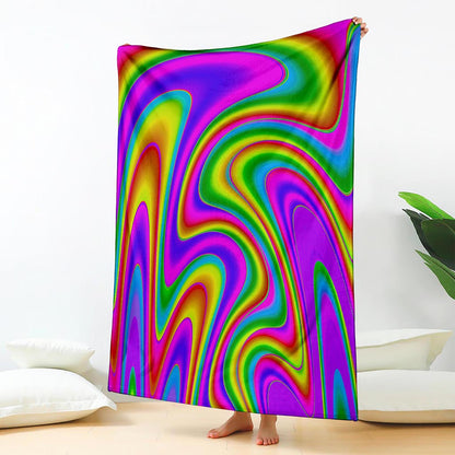 Abstract Neon Trippy Print Blanket