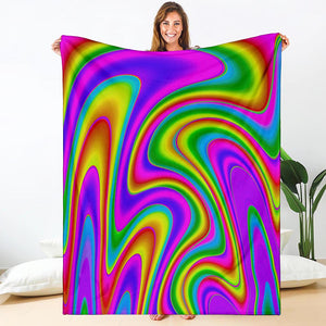 Abstract Neon Trippy Print Blanket