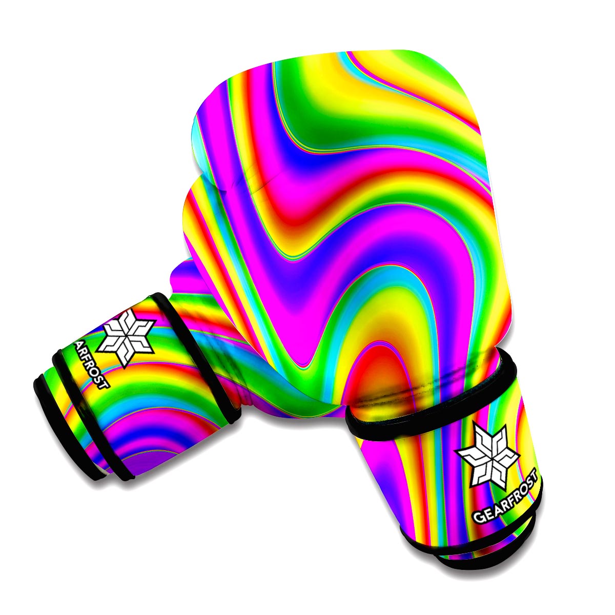 Abstract Neon Trippy Print Boxing Gloves