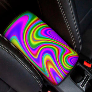 Abstract Neon Trippy Print Car Center Console Cover