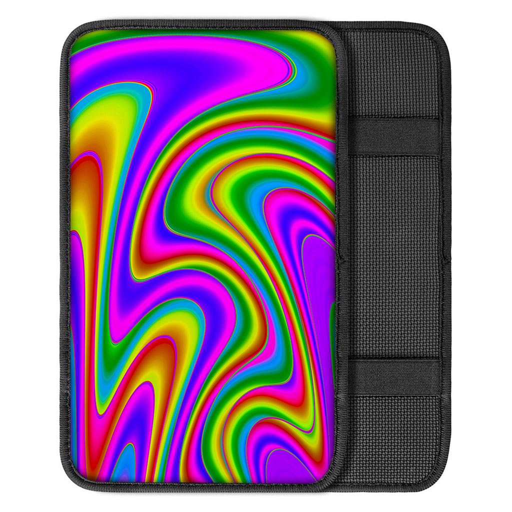 Abstract Neon Trippy Print Car Center Console Cover