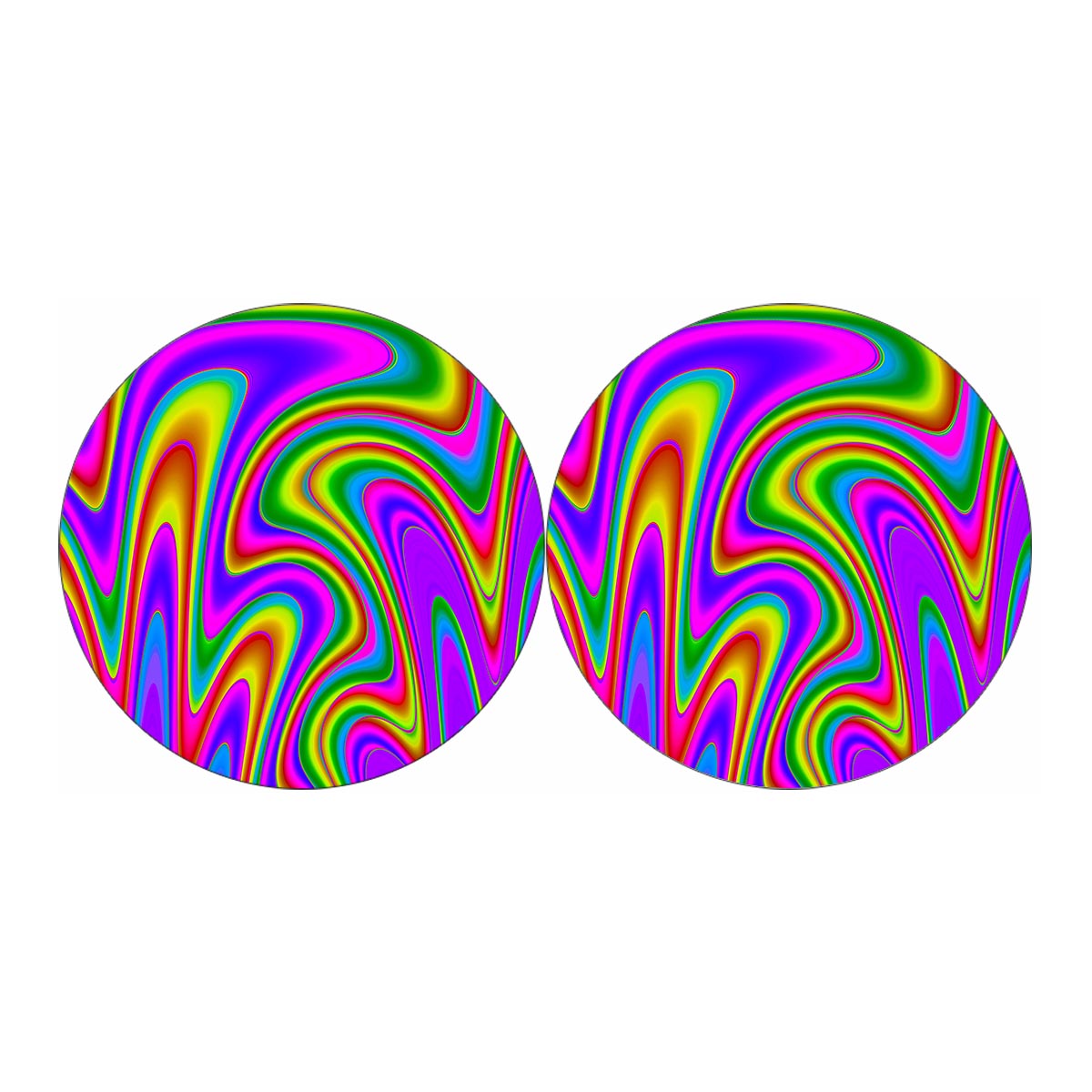 Abstract Neon Trippy Print Car Coasters